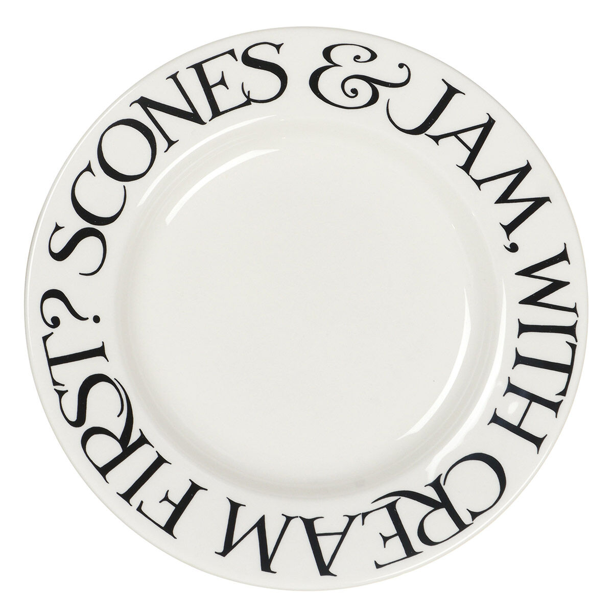 Black Toast Scones & Jam 8 1/2" Plate