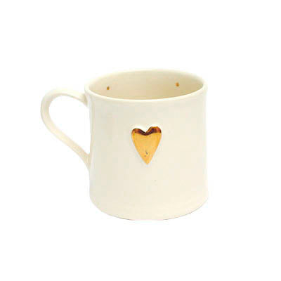 Shaker Gold Heart Mug 150ml