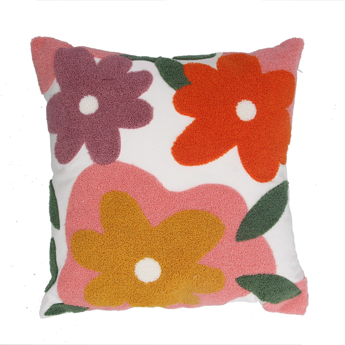 Flowers Tufted Square Cushion