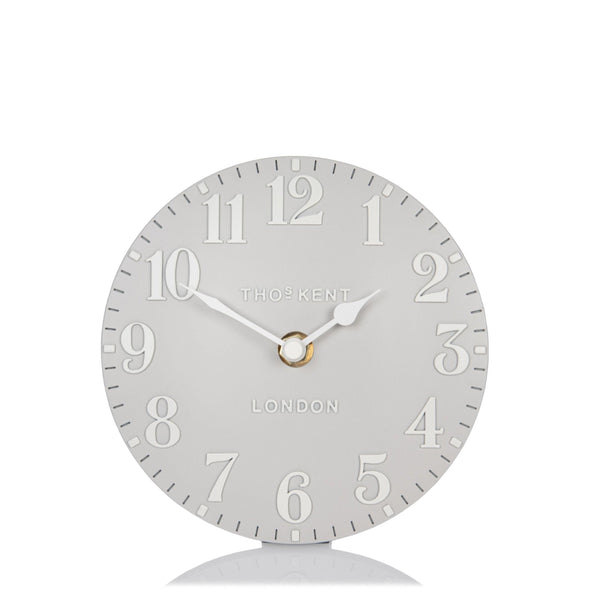 6" Arabic Mantel Clock Dove Grey