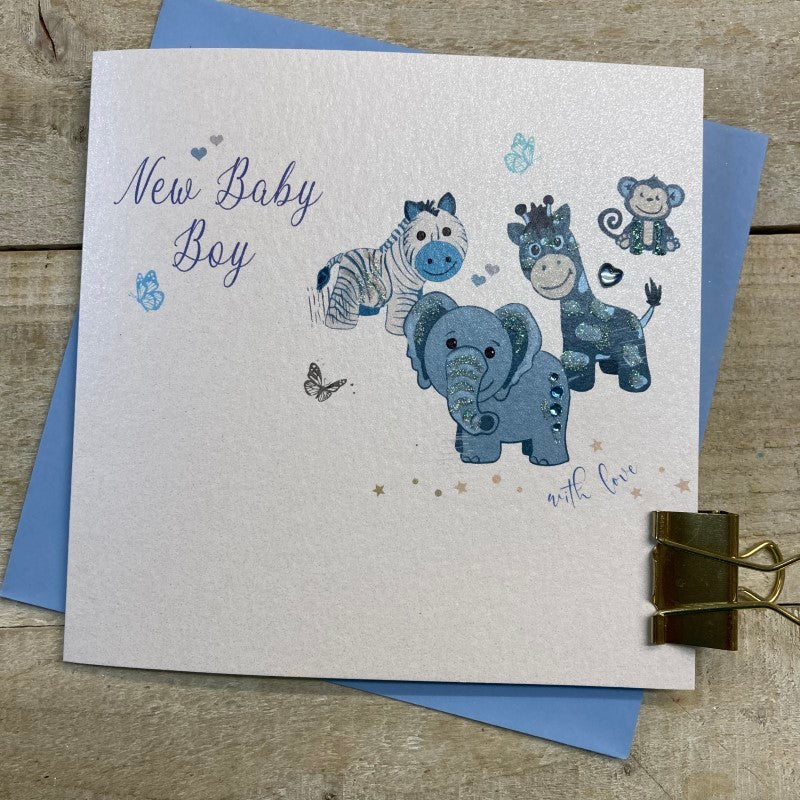 New Baby Boy Card-Blue Toys