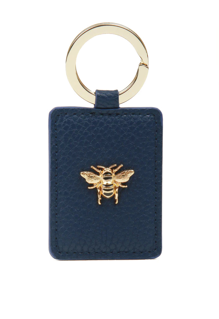 Key Ring with Bee - Navy