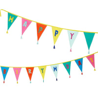 Rainbow 'Happy Birthday' Fabric Bunting - 3m