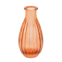 Boho Ribbed Glass Bud Vase Orange