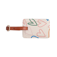 Multi Outline Hearts Luggage Tag