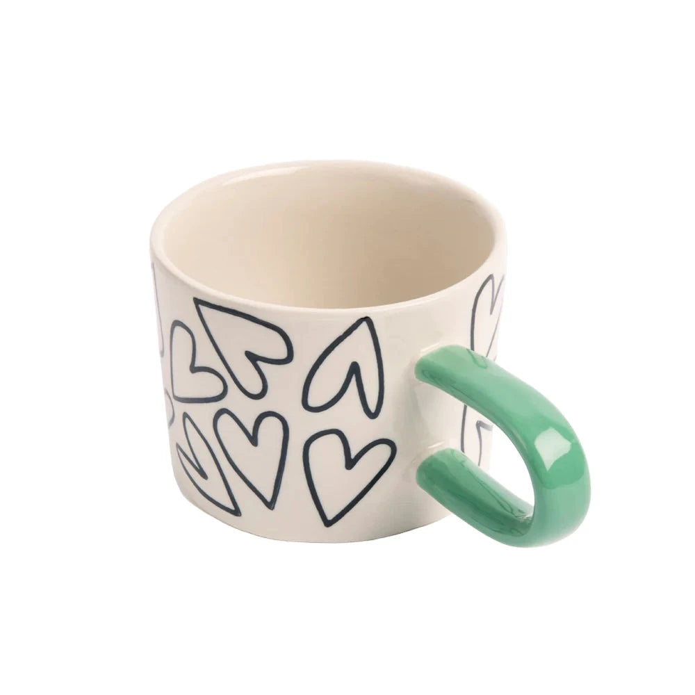 Mono Outline Hearts Mug
