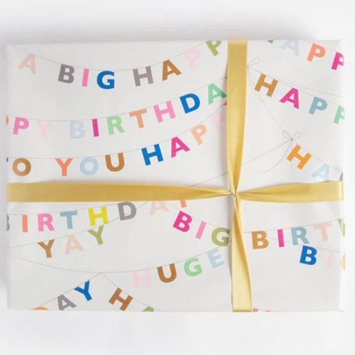 Words of Love Happy Birthday Bunting Gift Wrap