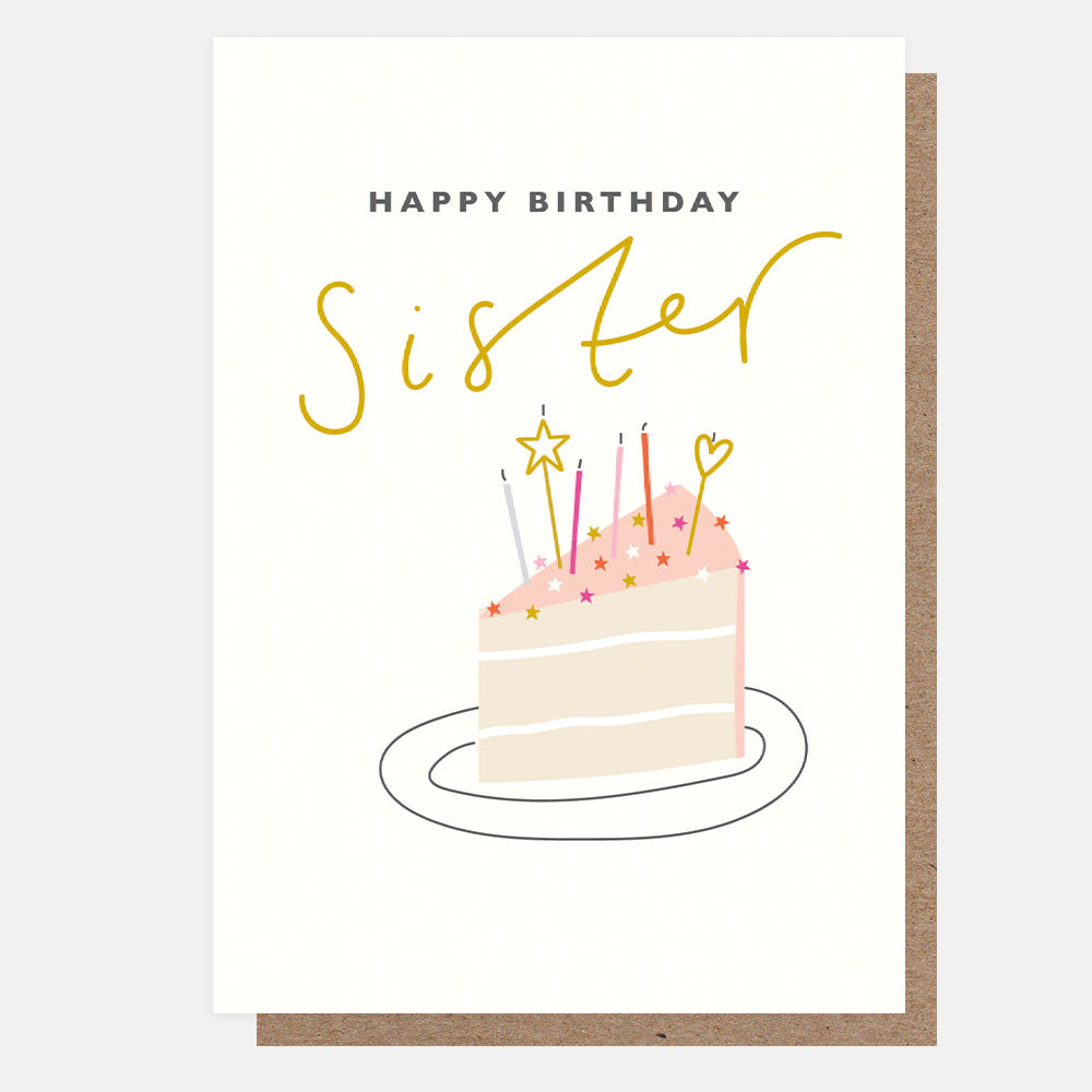 Happy Birthday Sister Slice of Cake