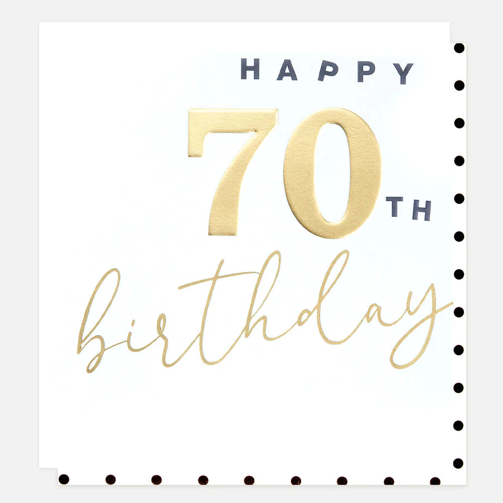 Gold Happy 70th Birthday Card