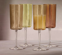 LSA - Amber Gems Champagne Flutes - Set of 4