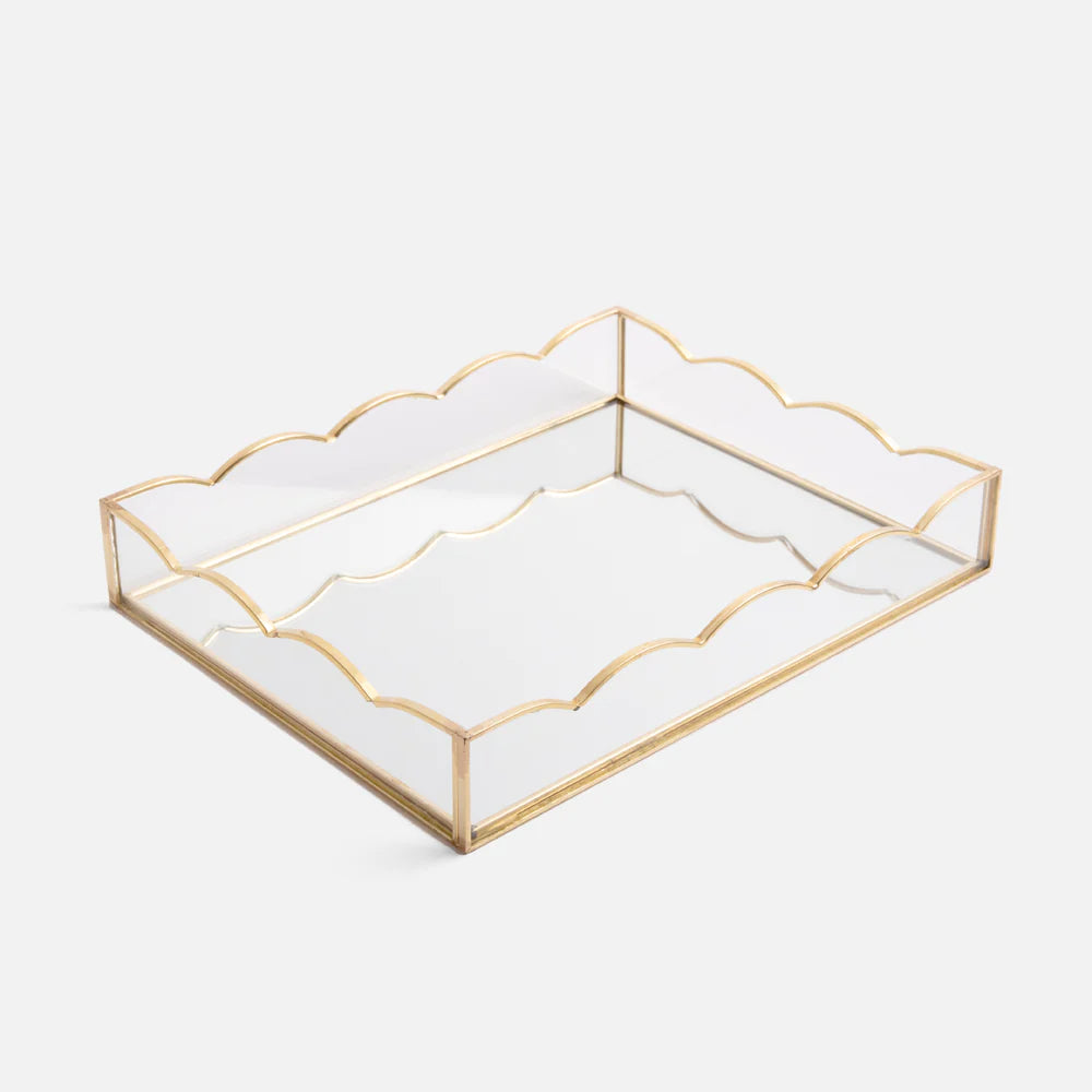 Gold and Glass Scallop Tray
