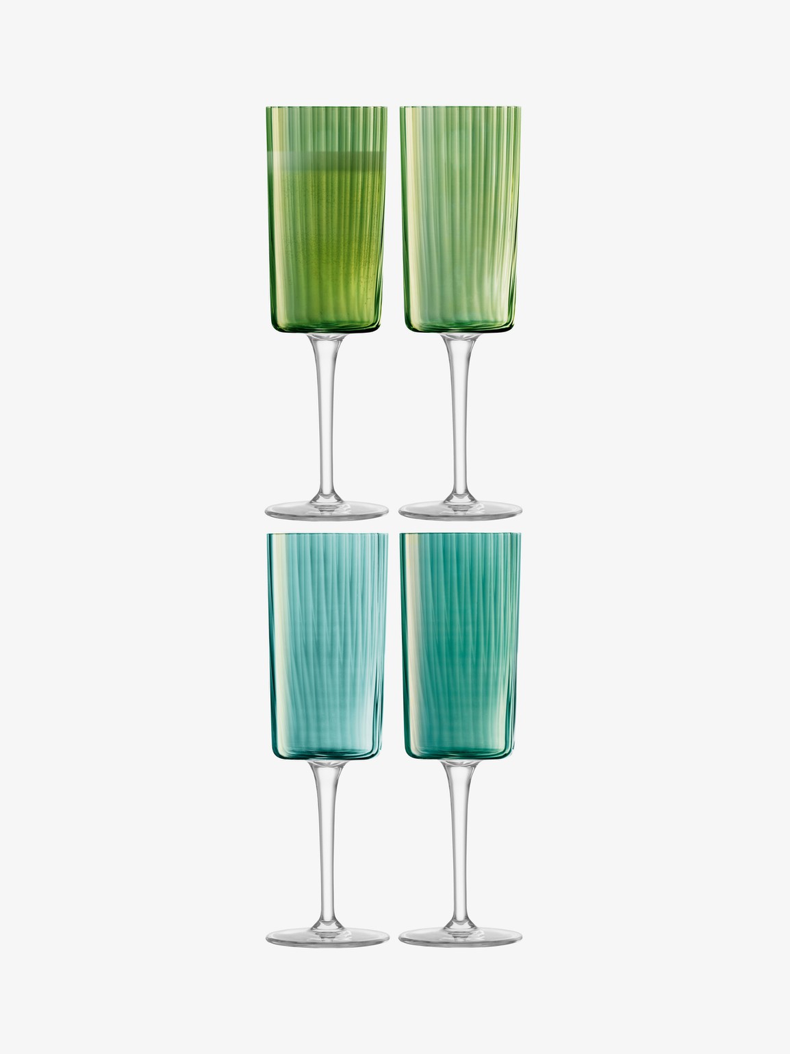 LSA - Gems Jade Champagne Flutes - Set of 4