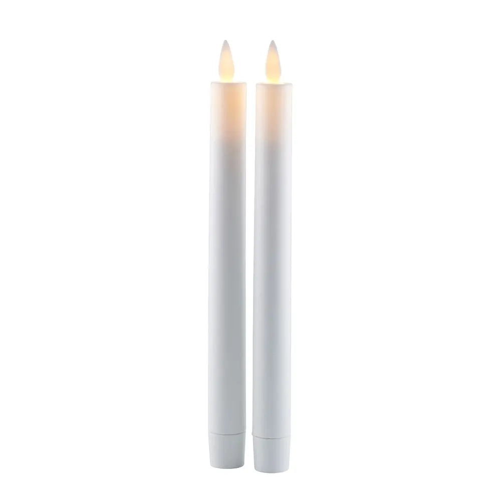 Sara LED Indoor Flameless Dinner Candle Tall White 25cm Set of 2