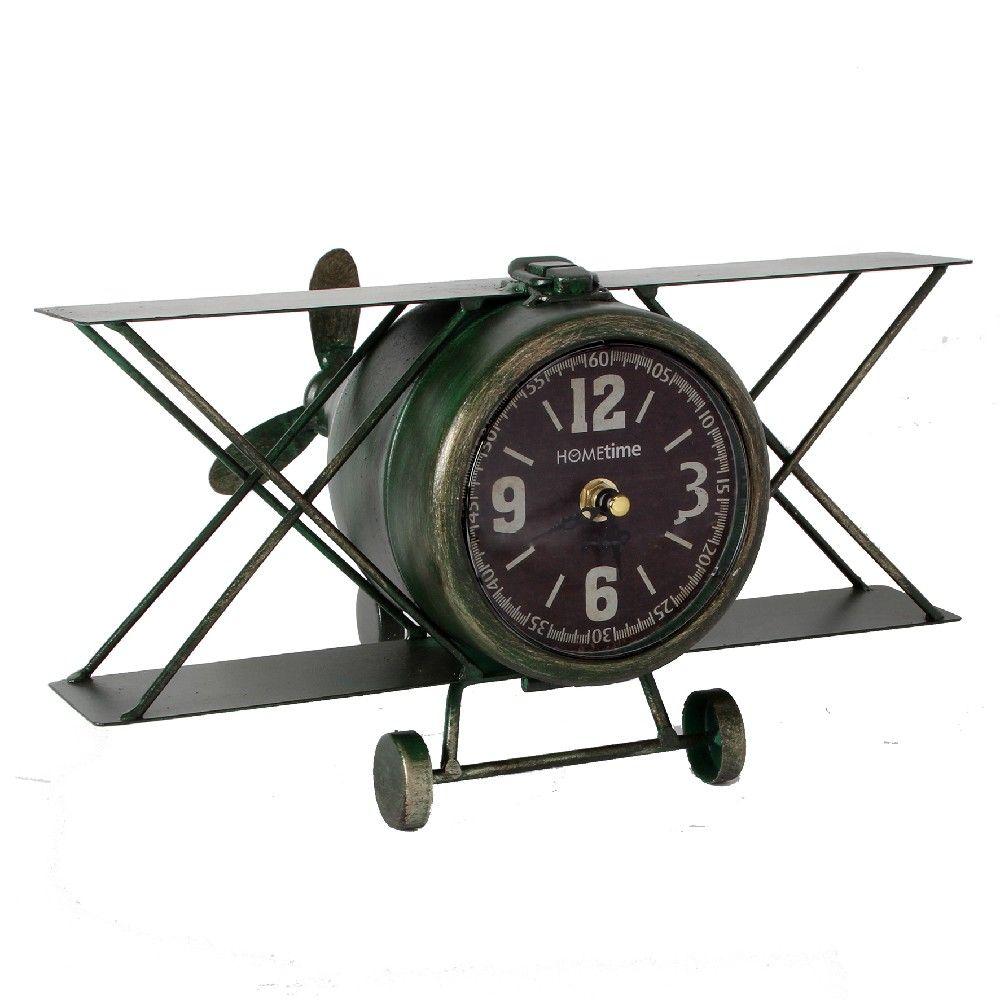 Hometime Metal Mantel Clock - Aeroplane