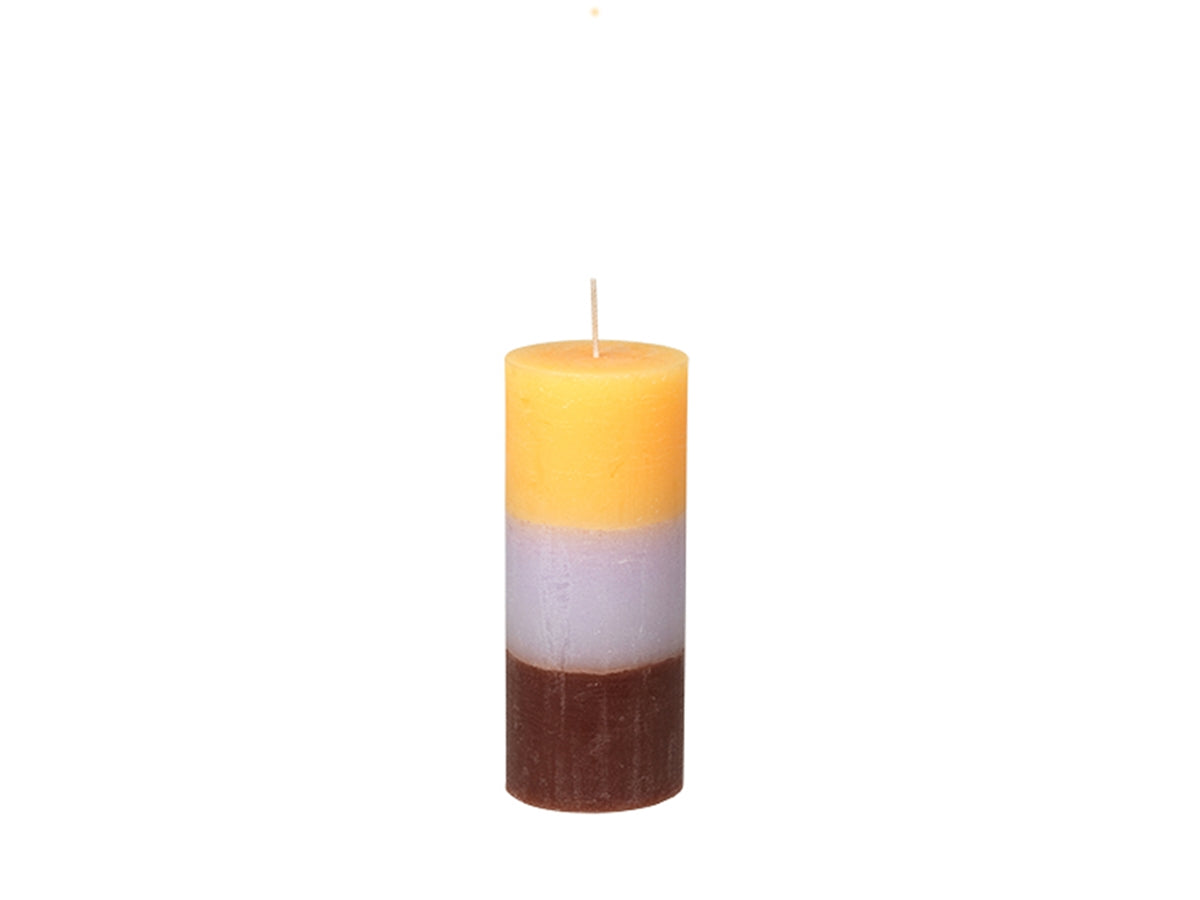 Pillar Candle Rainbow Peach Lavender