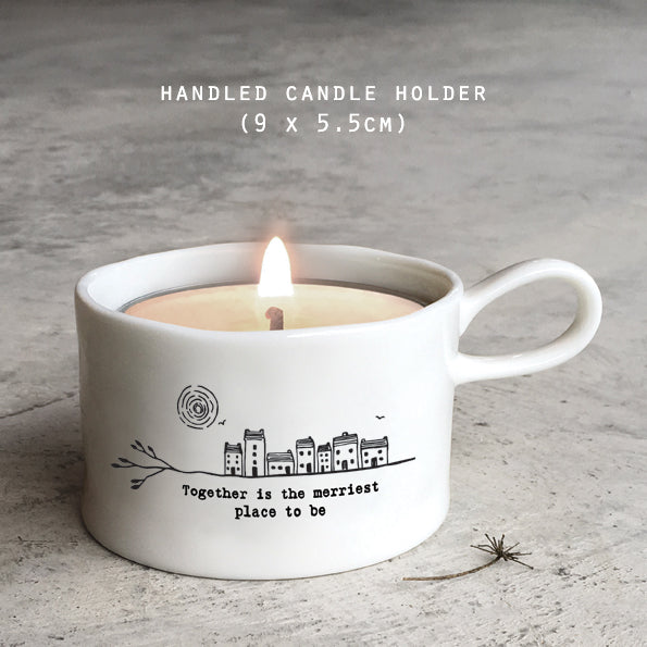 Handled Candle Holder - Together is the Merriest Place to Be