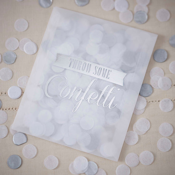 Tissue Confetti Envelopes - Silver - Vintage Affair
