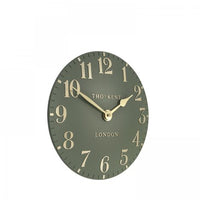 12" Arabic Wall Clock Lichen Green