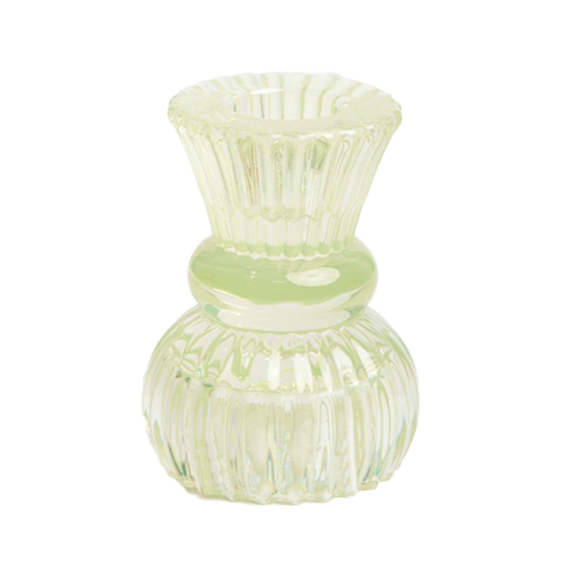 Small Green Glass Duo Candle Holder