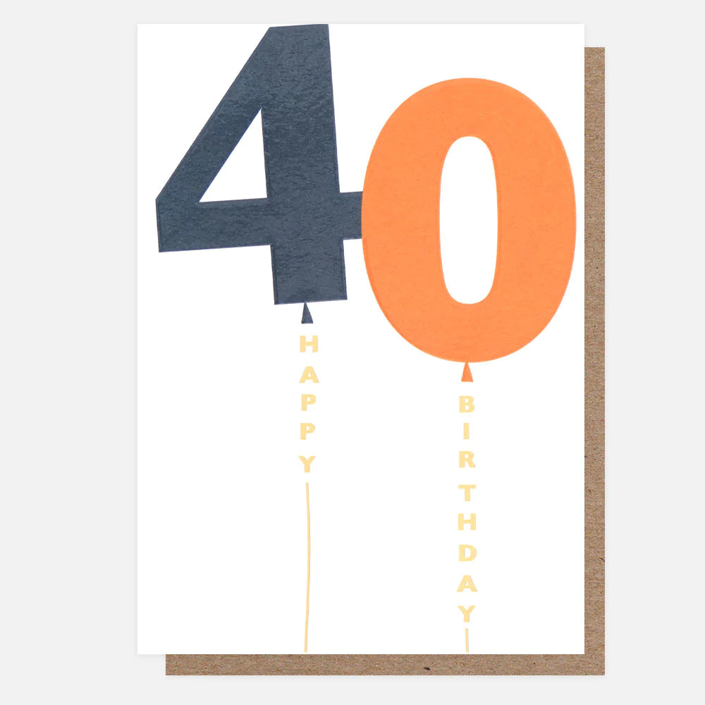 40th Birthday Navy/Orange Balloon