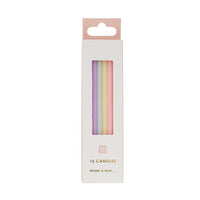 Tall Pastel Candles, 10cm - 16 Pack