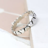 Sterling silver ring with hearts set two ways XL