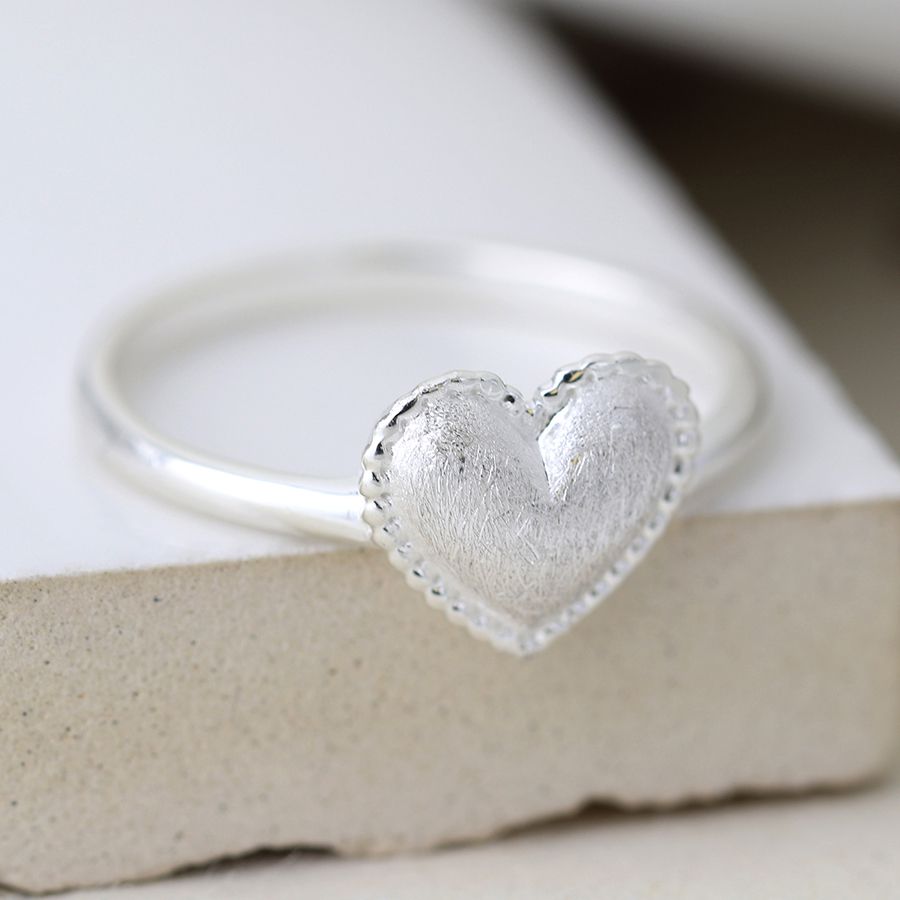 Scratched Heart Ring XL