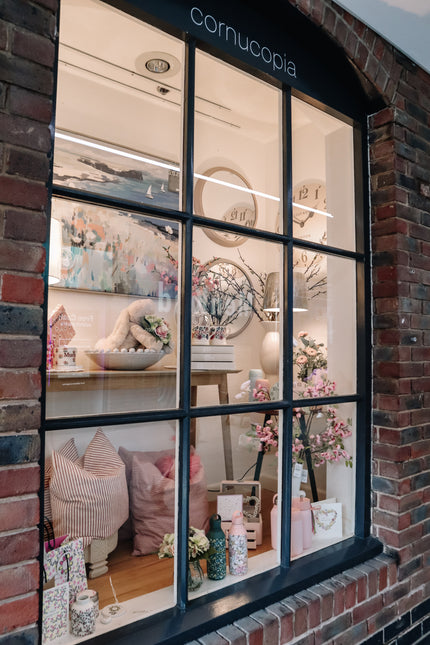 Celebrating Mother’s Day: A Heartfelt Window Display at Cornucopia Home and Gift
