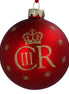 Royal King Charles Glass Bauble - Red