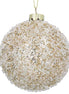Pale Gold Beaded Glass Bauble