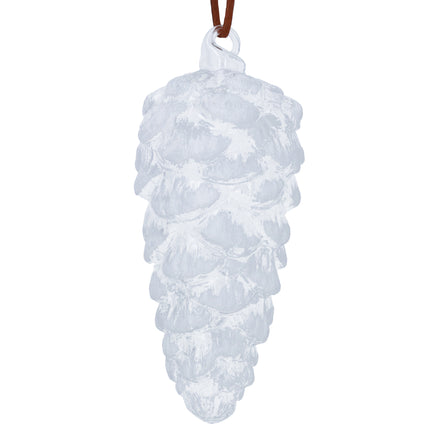 Clear White Glass Pine Cone Decoration – Large