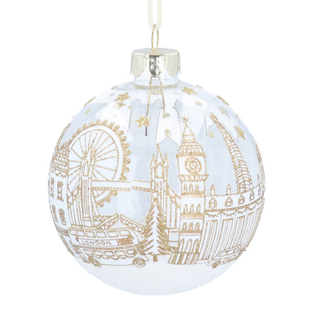 London Skyline Glass Bauble - Clear