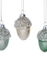 Pastel Glass Acorn With Beaded Top Decoration, 3 Assorted