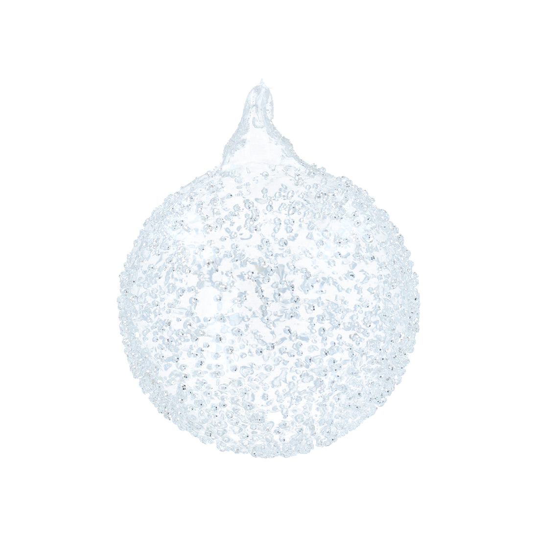 Clear Beaded Glass Bauble