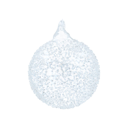 Clear Beaded Glass Bauble