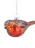 Painted Glass Robin Decoration