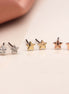Gold/Silver Set of three Star Stud Earrings