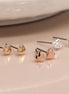 Gold/Silver Set of three Heart Stud Earrings