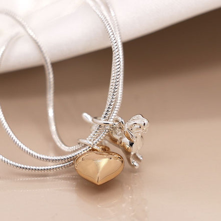 Silver Triple Chain Bracelet with Dachshund Charm