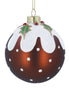 Christmas Pudding Glass Bauble
