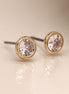 Crystal Gold Plated Round Stud Earrings