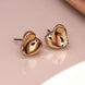 Gold Wavy Heart Stud Earrings