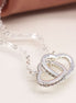 Crystal Edged Linked Hearts Necklace