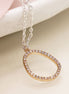 Oval Necklace with Crystals