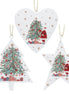 Nostalgia Santa Tree Tin Heart & Tree Star Decoration