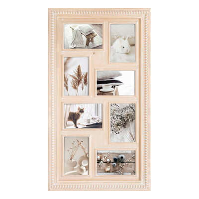 Wood 8 Picture Photo Frame
