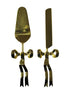 Set of Two Bow Gold Cake Knifes