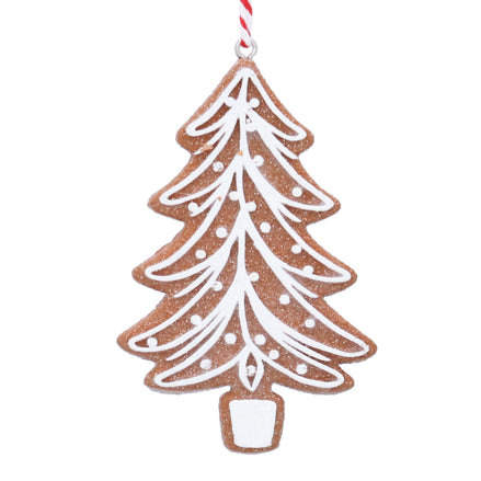 Resin Gingerbread White Tree Decoration