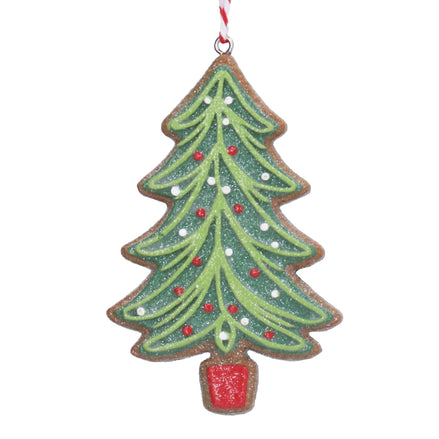 Resin Gingerbread Green Tree Decoration