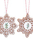 Gingerbread Holly Snowflake Resin Decoration - 2 Assorted Design